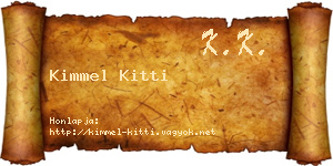Kimmel Kitti névjegykártya